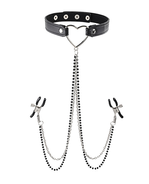 Sex & Mischief Amor Collar W-nipple Clamps - LUST Depot