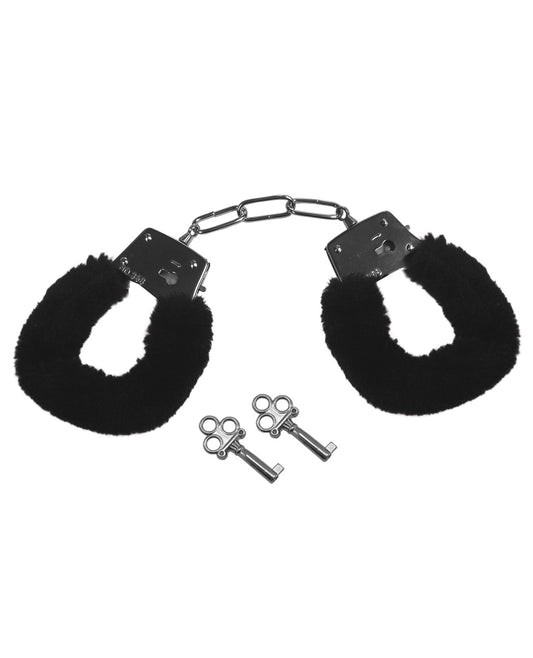 Sex & Mischief Furry Handcuffs - Black - LUST Depot