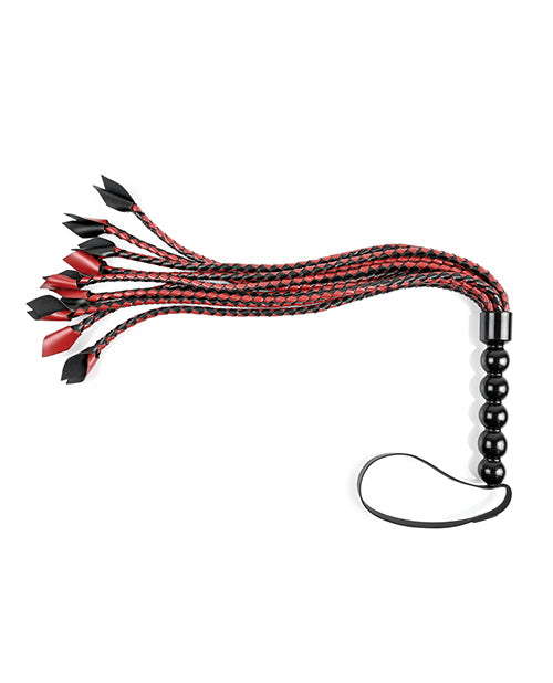 Saffron Braided Flogger - Red-black - LUST Depot