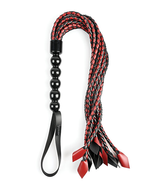 Saffron Braided Flogger - Red-black - LUST Depot