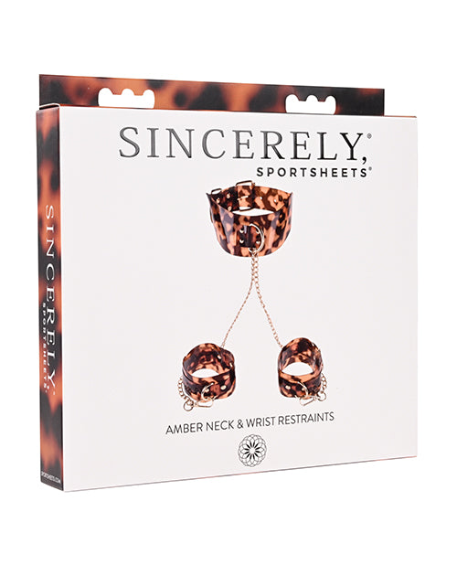 Sincerely Amber Neck & Wrist Restraint - LUST Depot