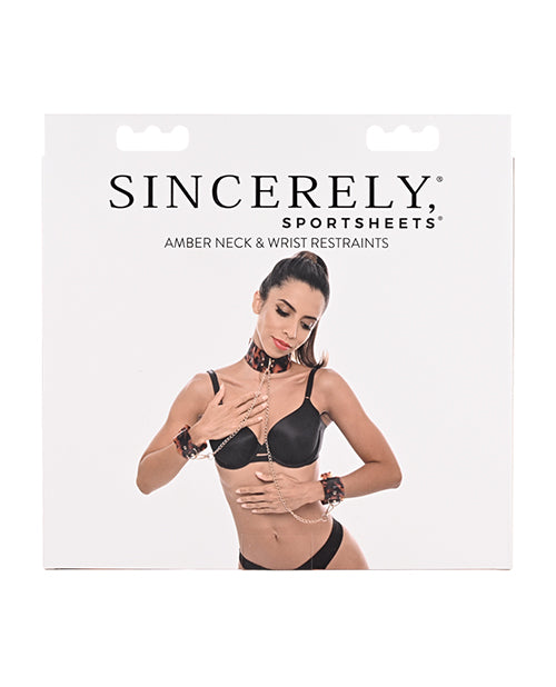 Sincerely Amber Neck & Wrist Restraint - LUST Depot