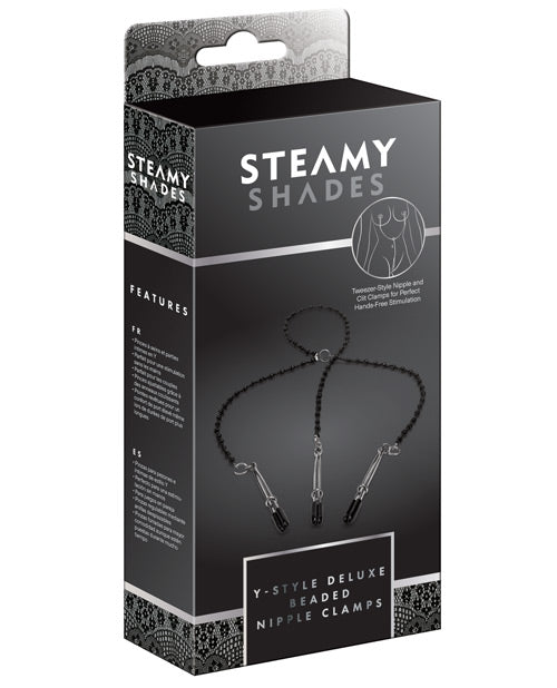 Steamy Shades Y-style Deluxe Beaded Nipple Clamps - LUST Depot