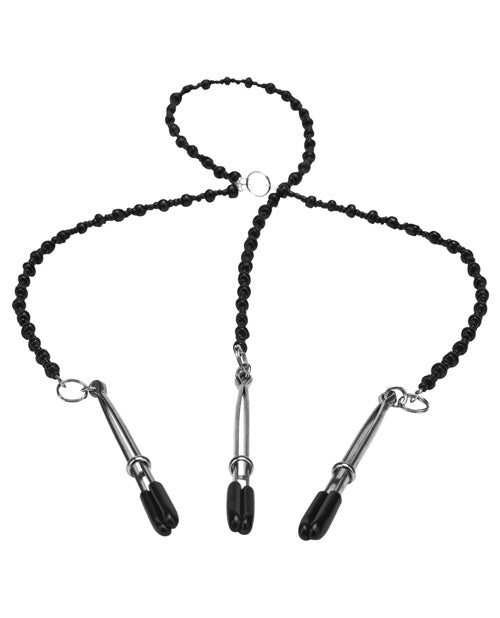 Steamy Shades Y-style Deluxe Beaded Nipple Clamps - LUST Depot