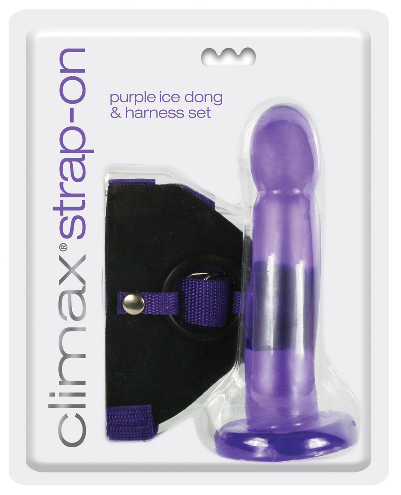 Climax Strap On Purple Ice Dong & Harness Set - LUST Depot