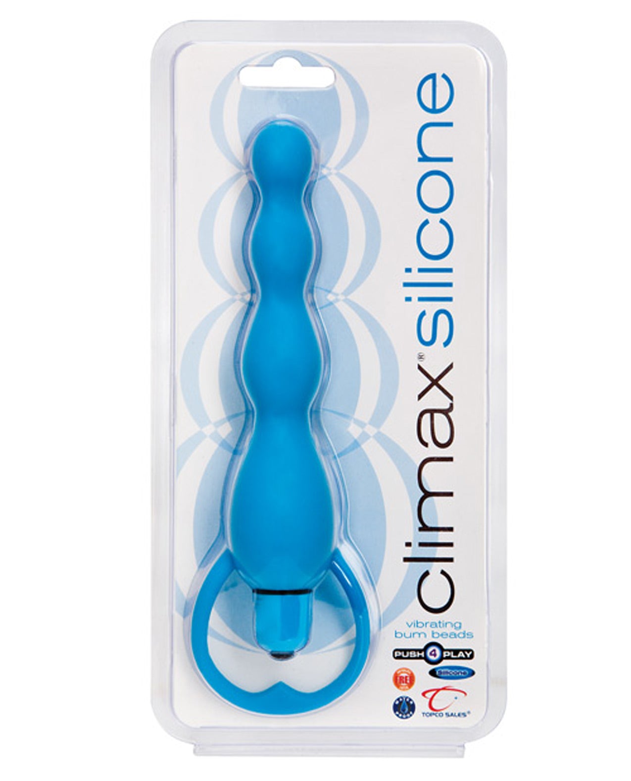 Climax Silicone Vibrating Bum Beads - Blue - LUST Depot