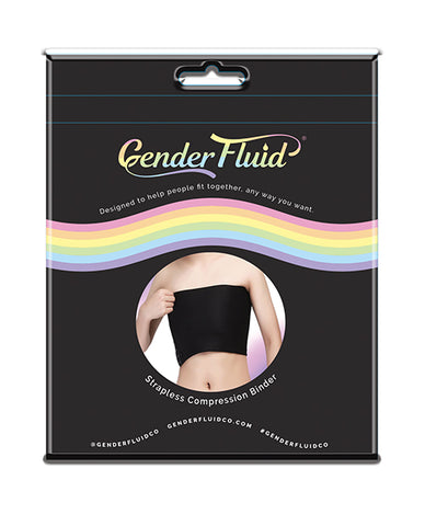 Gender Fluid Strapless Chest Compression Binder - L Black