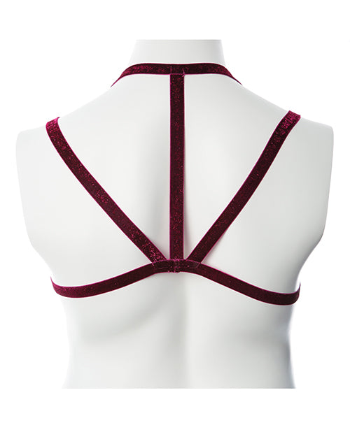 Gender Fluid Sugar Coated Harness - S-l Raspberry Glitter - LUST Depot