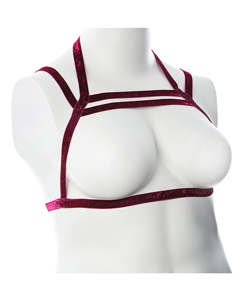 Gender Fluid Sugar Coated Harness - S-l Raspberry Glitter - LUST Depot