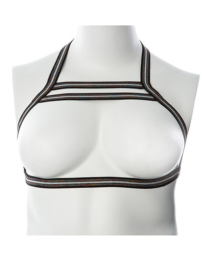 Gender Fluid Silver Lining Harness - Xl-xxxl Black-silver - LUST Depot