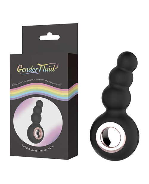 Gender Fluid Quiver Anal Ring Bead Vibe - Black - LUST Depot