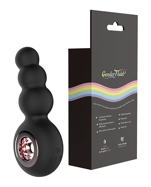 Gender Fluid Quiver Anal Ring Bead Vibe - Black - LUST Depot