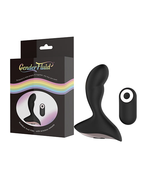 Gender Fluid Rumble Anal Vibe W-remote - Black - LUST Depot