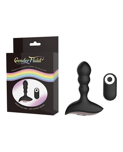 Gender Fluid Shake Anal Vibe W-remote - Black - LUST Depot