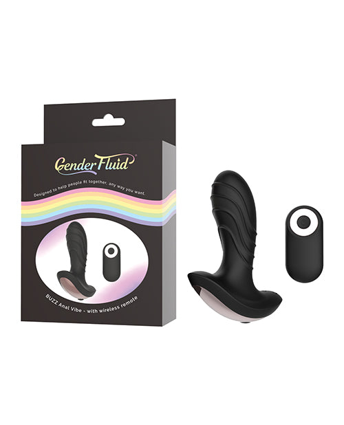 Gender Fluid Buzz Anal Vibe W-remote - Black - LUST Depot