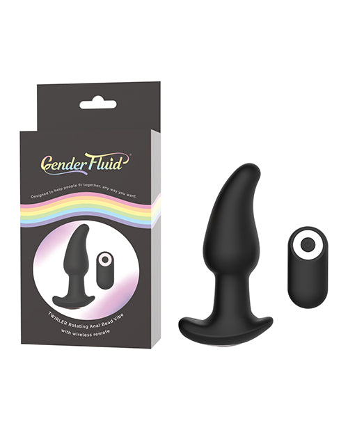 Gender Fluid Twirler Anal Vibe W-remote - Black - LUST Depot