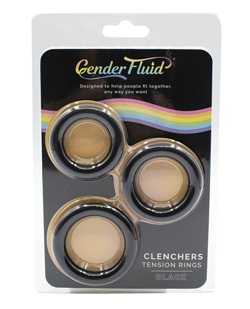 Gender Fluid Clenchers Tension Ring Set - Black - LUST Depot