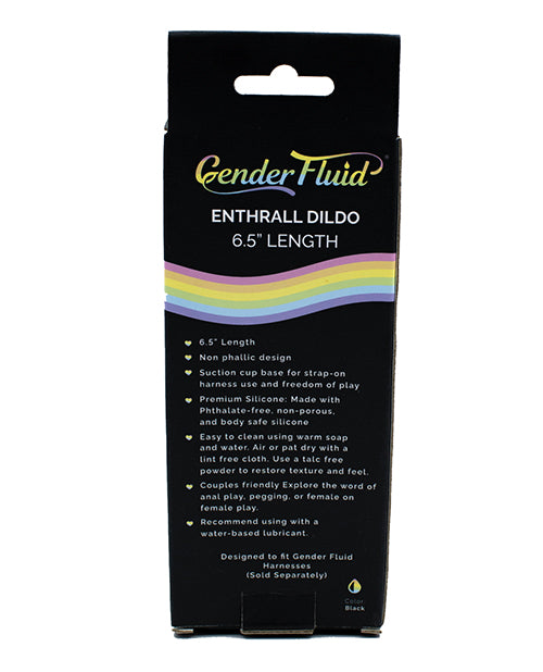 Gender Fluid 6.5" Enthrall Strap On Dildo - Black - LUST Depot