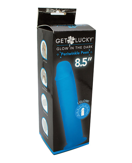 Get Lucky 8.5" Glow In The Dark Periwinkle Peen Dildo - LUST Depot