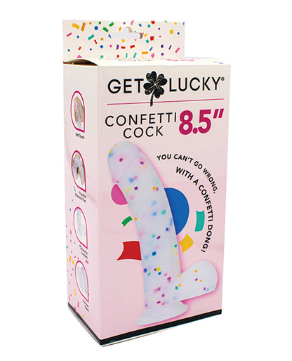 Get Lucky 8.5" Real Skin Confetti Cock - Multi Color - LUST Depot