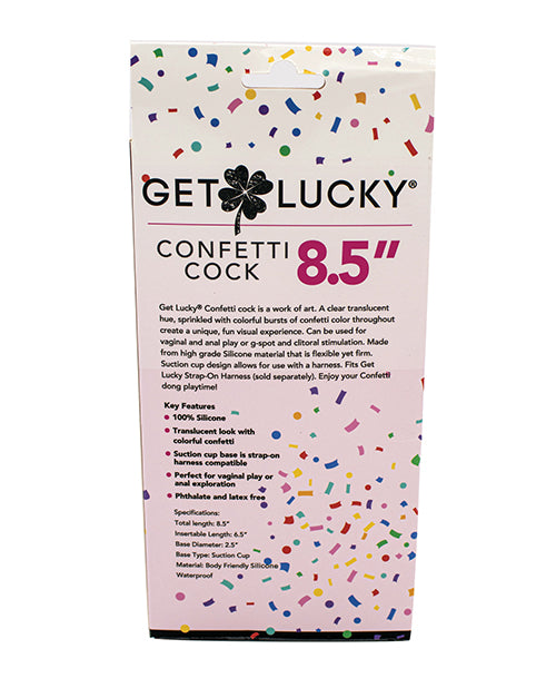 Get Lucky 8.5" Real Skin Confetti Cock - Multi Color - LUST Depot