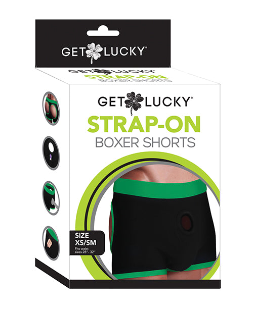 Get Lucky Strap On Boxers - Xs-s Black/green - LUST Depot