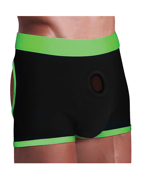 Get Lucky Strap On Boxers - Xl-xxl Black/green - LUST Depot