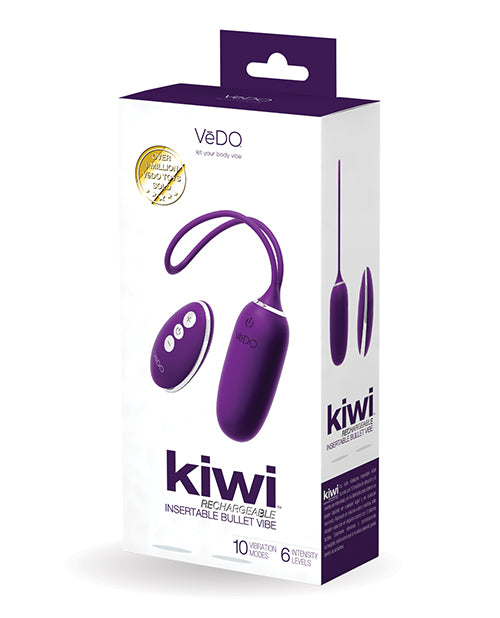 Vedo Kiwi Rechargeable Instertable Bullet - Deep Purple - LUST Depot