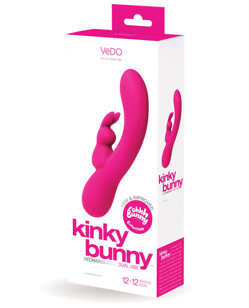 Vedo Kinky Bunny Plus Rechargeable Dual Vibe - Foxy Pink - LUST Depot