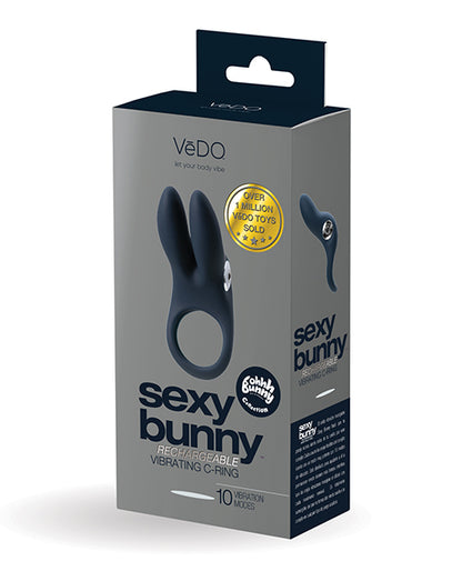 Vedo Sexy Bunny Rechargeable Ring - Just Black - LUST Depot