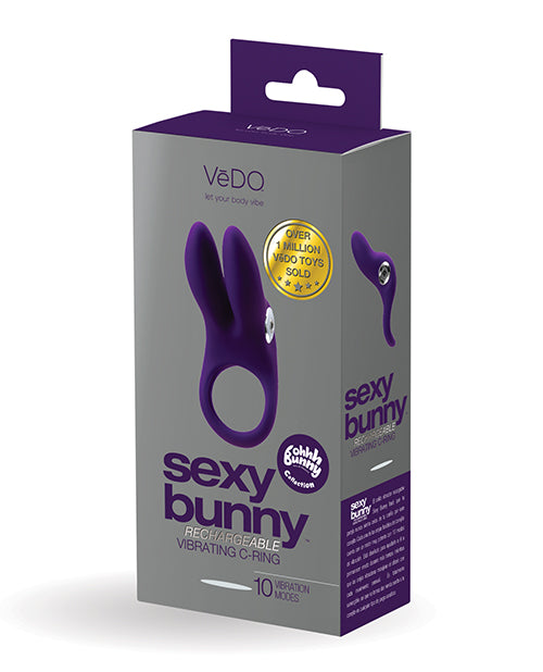 Vedo Sexy Bunny Rechargeable Ring - Deep Purple - LUST Depot