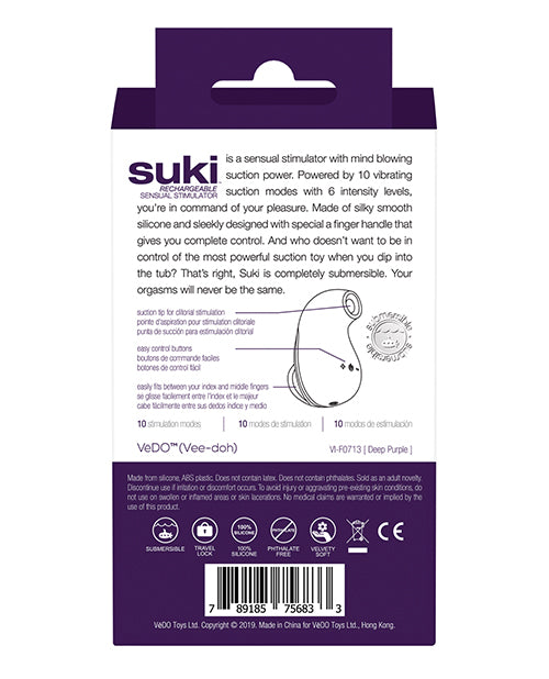 Vedo Suki Rechargeable Vibrating Sucker - Deep Purple - LUST Depot