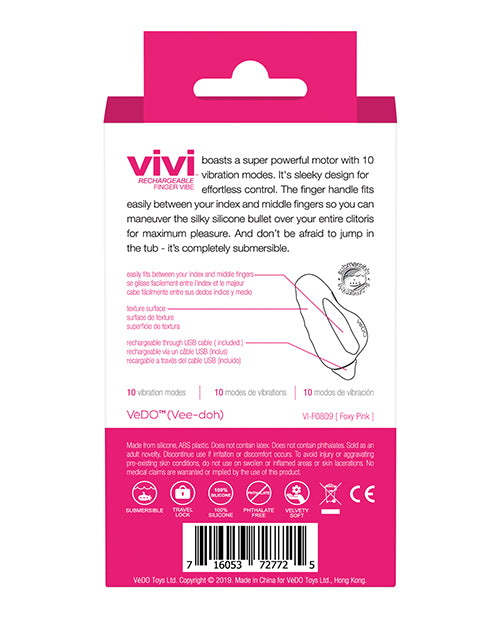 Vedo Vivi Rechargeable Finger Vibe - Foxy Pink - LUST Depot