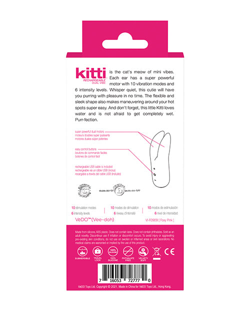 Vedo Kitti Rechargeable Dual Vibe - Foxy Pink - LUST Depot