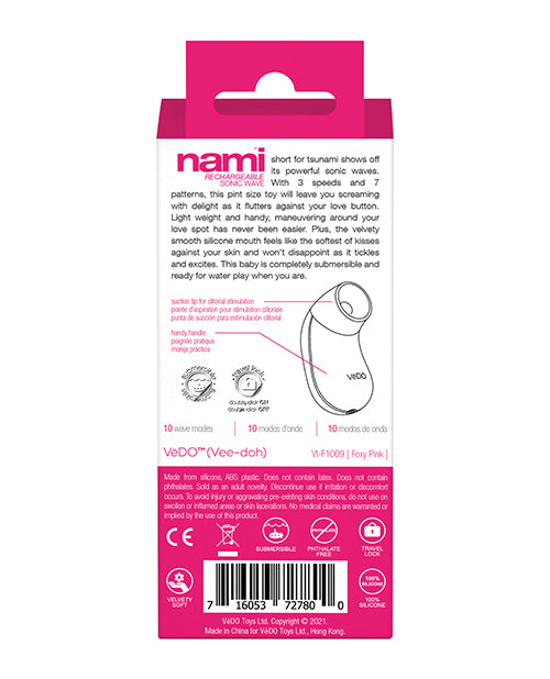 Vedo Nami Rechargeable Sonic Vibe - Foxy Pink - LUST Depot