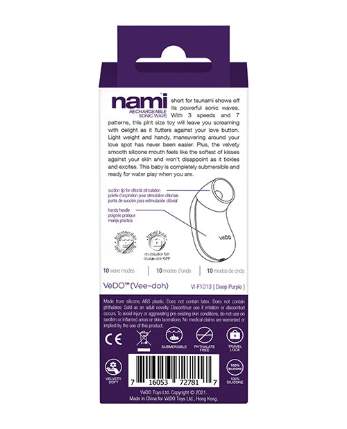 Vedo Nami Rechargeable Sonic Vibe - Deep Purple - LUST Depot