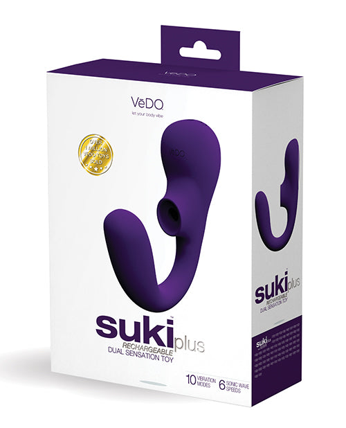 Vedo Suki Plus Rechargeable Dual Sonic Vibe - Deep Purple - LUST Depot