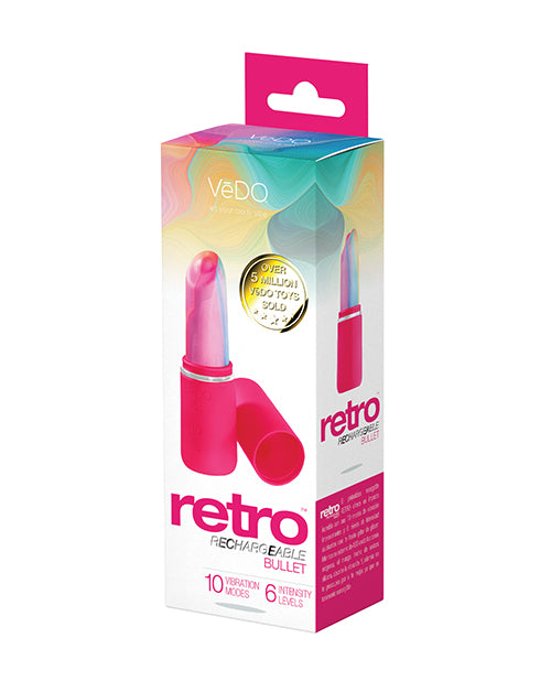 Vedo Retro Rechargeable Bullet Lip Stick Vibe - Pink - LUST Depot