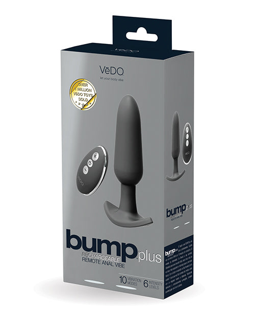 Vedo Bump Plus Rechargeable Remote Control Anal Vibe - Just Black - LUST Depot