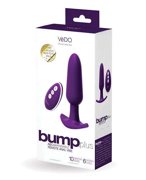 Vedo Bump Plus Rechareable Remote Control Anal Vibe - Deep Purple - LUST Depot