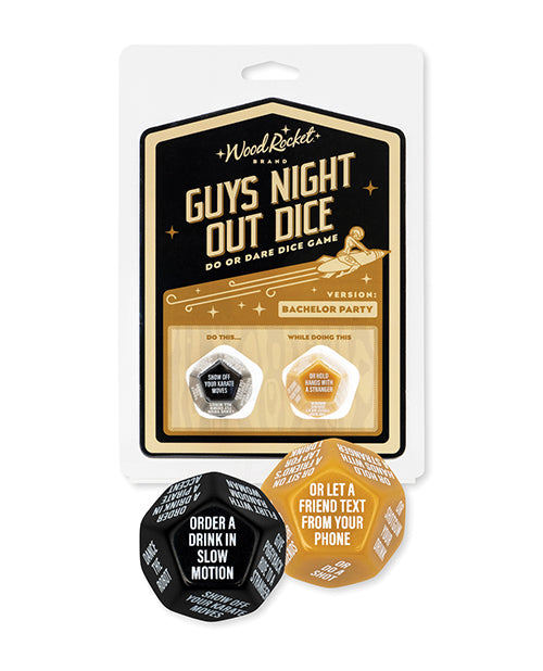 Wood Rocket Guys Night Out Do or Dare Dice Game - Black - LUST Depot