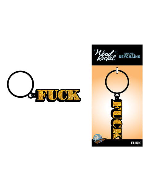 Wood Rocket Fuck Keychain - Gold - LUST Depot