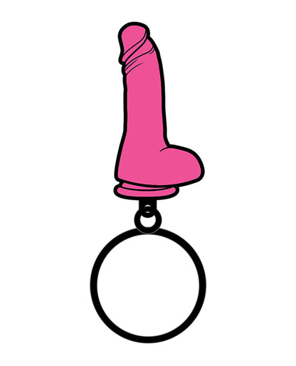 Wood Rocket Dildo Keychain - Pink - LUST Depot