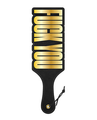 Wood Rocket Fuck You Paddle - Black/gold