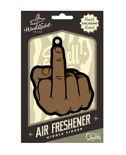 Wood Rocket Middle Finger Brown Air Freshener - Cologne - LUST Depot