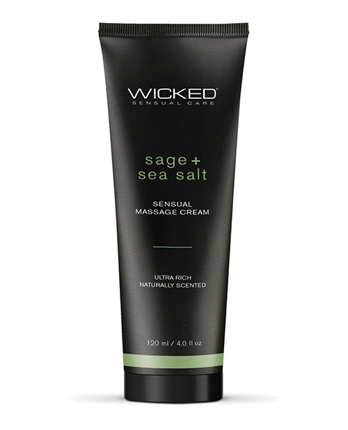 Wicked Sensual Care Sage & Sea Salt Massage Cream - 4 Oz - LUST Depot