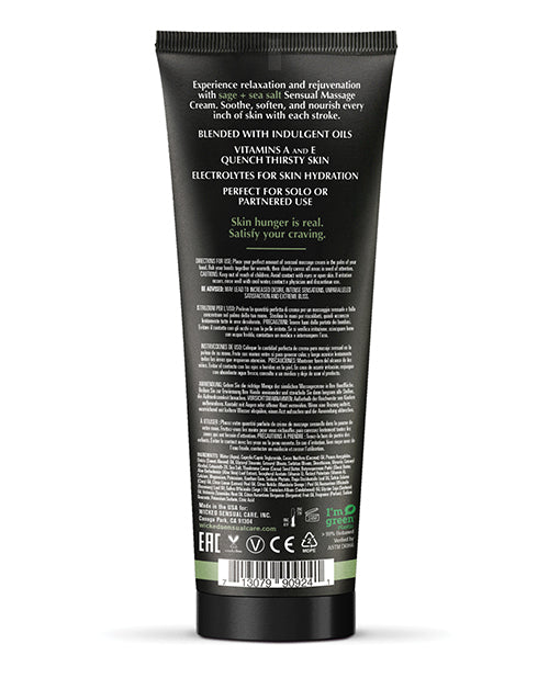 Wicked Sensual Care Sage & Sea Salt Massage Cream - 4 Oz - LUST Depot