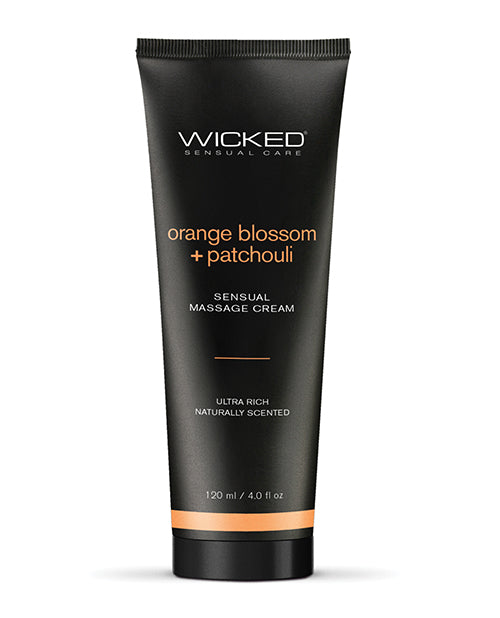 Wicked Sensual Care Orange Blossom & Patchouli Massage Cream - 4 Oz - LUST Depot