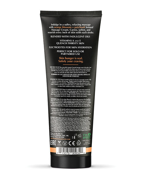 Wicked Sensual Care Orange Blossom & Patchouli Massage Cream - 4 Oz - LUST Depot