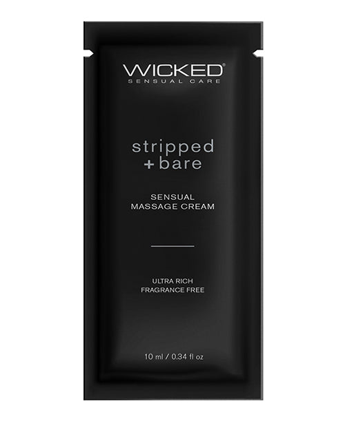 Wicked Sensual Care Stripped & Bare Unscented Massage Cream - .34 Oz - LUST Depot